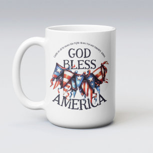 Patriotischer Gott segne Amerika Wähler Gebet Jagd Kaffeetasse