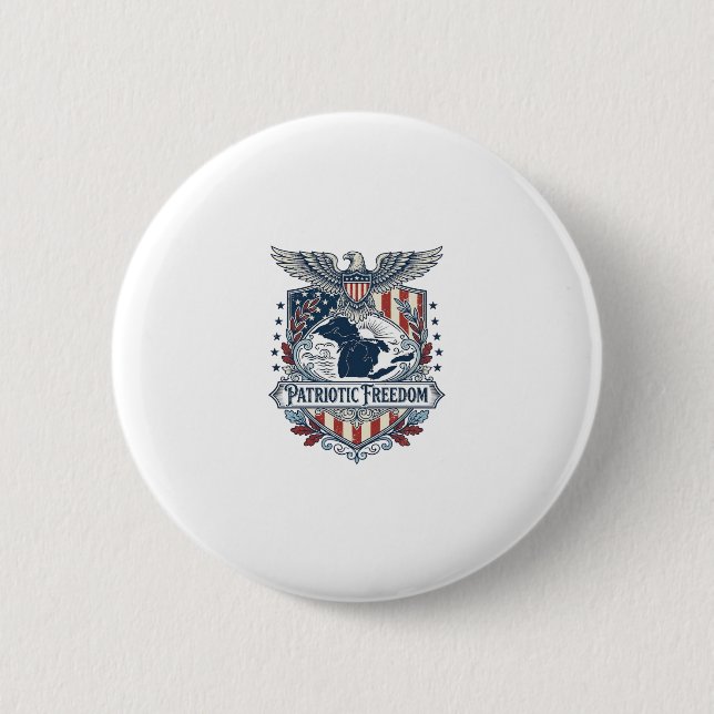 Patriotischer Great Lakes Pride Vektorgrafik T-Shi Button (Vorderseite)