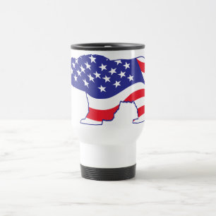 Patriotischer Grizzly Bär Reisebecher