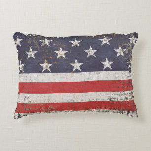 Patriotischer Grunge-Amerikanischer Flagge Dekokissen