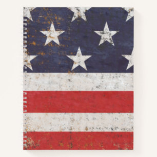 Patriotischer Grunge-Amerikanischer Flagge Notizbuch
