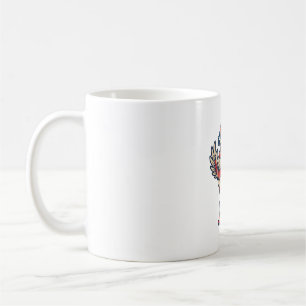 Patriotischer Hahn in Absätzen Vintage-Stich-Shirt Kaffeetasse