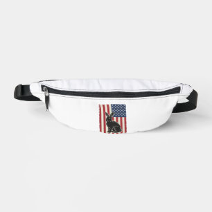 Patriotischer Hase Amerikanische Flagge Vintage Gr Bauchtasche