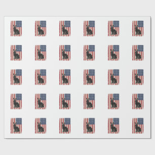 Patriotischer Hase Amerikanische Flagge Vintage Gr Geschenkpapier