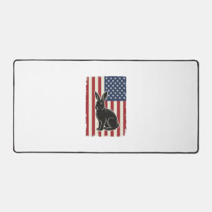 Patriotischer Hase Amerikanische Flagge Vintage Gr Schreibtischunterlage