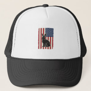 Patriotischer Hase Amerikanische Flagge Vintage Gr Truckerkappe