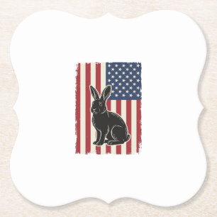 Patriotischer Hase Amerikanische Flagge Vintage Gr Untersetzer