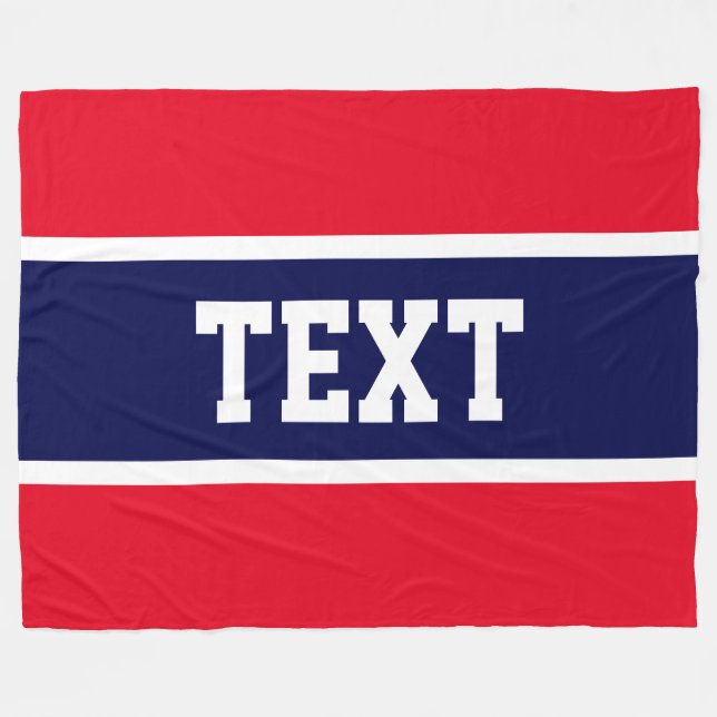 Patriotischer, hellroter, weißer, blauer Streifen  Fleecedecke (Vorderseite (Horizontal))
