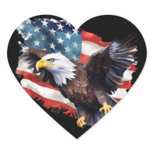 Patriotischer Herz-Adler-Flagge-Vinyl-Laptop-Aufkl