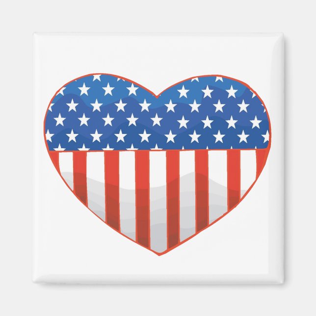 Patriotischer Herzmagnet Magnet (Vorne)
