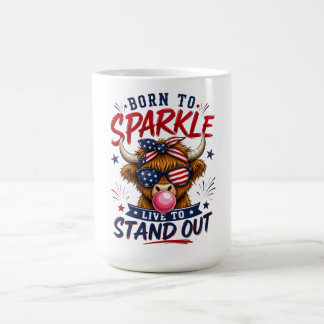 Patriotischer Highland-Kuh lustiger Kaffeebecher Kaffeetasse