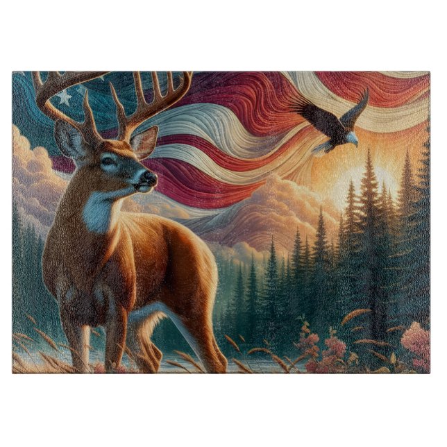 Patriotischer Hirsch Schneidebrett (Vorderseite)