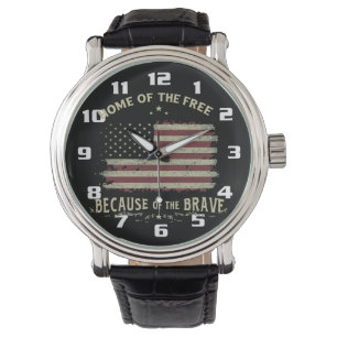 Patriotischer Hochkontrast Große Zahlen Einfache L Armbanduhr