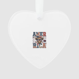 Patriotischer Hochlandkuh Amerika 4. Juli-Shirt_1 Ornament