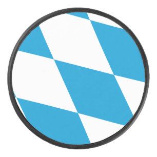 Patriotischer Hockey-Puck mit bayerischer Flagge Eishockey Puck