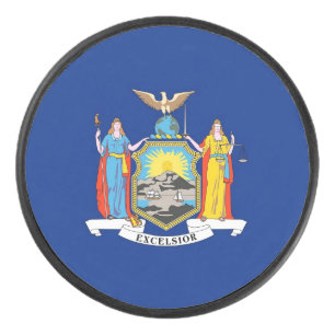 Patriotischer Hockey-Puck mit der Flagge New Yorks Eishockey Puck