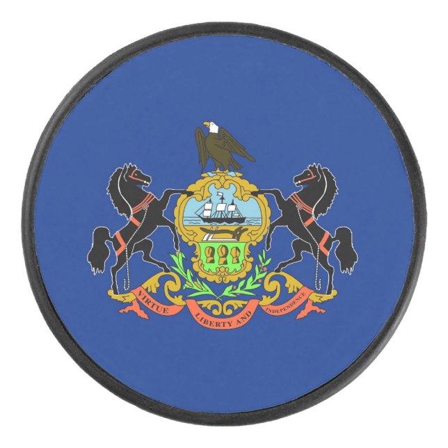 Patriotischer Hockey-Puck mit Fahne Pennsylvania Eishockey Puck (Vorderseite)