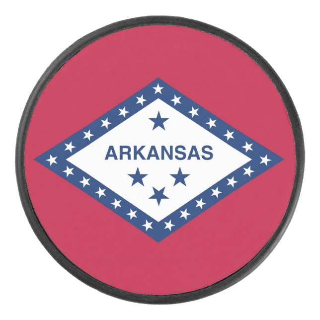 Patriotischer Hockey-Puck mit Fahne von Arkansas Eishockey Puck (Vorderseite)