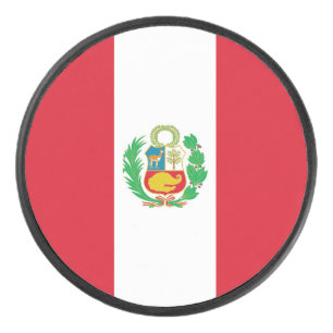 Patriotischer Hockey-Puck mit Flag von Peru Eishockey Puck