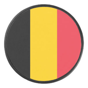 Patriotischer Hockey-Puck mit Flagge Belgiens Eishockey Puck