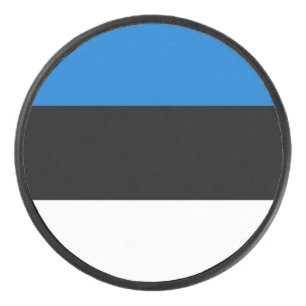 Patriotischer Hockey-Puck mit Flagge Estlands Eishockey Puck