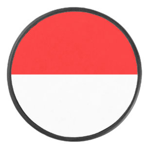 Patriotischer Hockey-Puck mit Flagge Indonesiens Eishockey Puck