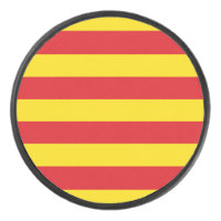 Patriotischer Hockey-Puck mit Flagge Kataloniens