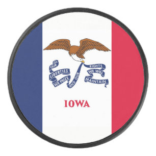 Patriotischer Hockey-Puck mit Flagge von Iowa Eishockey Puck
