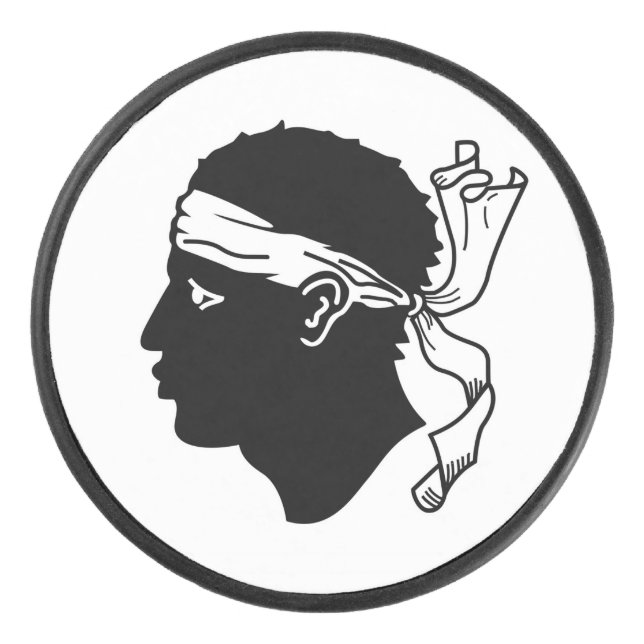 Patriotischer Hockey-Puck mit Flagge von Korsika Eishockey Puck (Vorderseite)