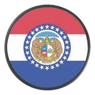 Patriotischer Hockey-Puck mit Flagge von Missouri Eishockey Puck