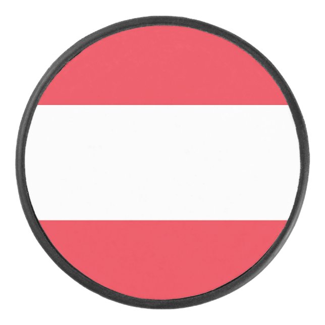 Patriotischer Hockey-Puck mit österreichischer Fla Eishockey Puck (Vorderseite)