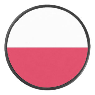Patriotischer Hockey-Puck mit polnischer Flagge Eishockey Puck