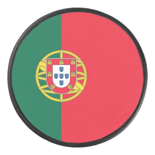 Patriotischer Hockey-Puck mit portugiesischer Flag Eishockey Puck (Vorderseite)