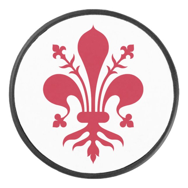 Patriotischer Hockeypuck mit der Fahne von Florenz Eishockey Puck (Vorderseite)