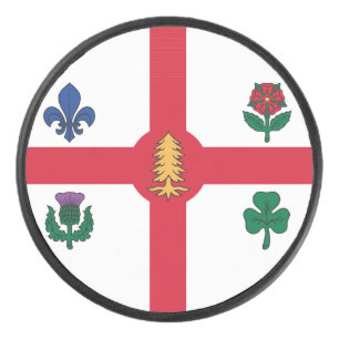 Patriotischer Hockeypuck mit der Flagge von Montre Eishockey Puck
