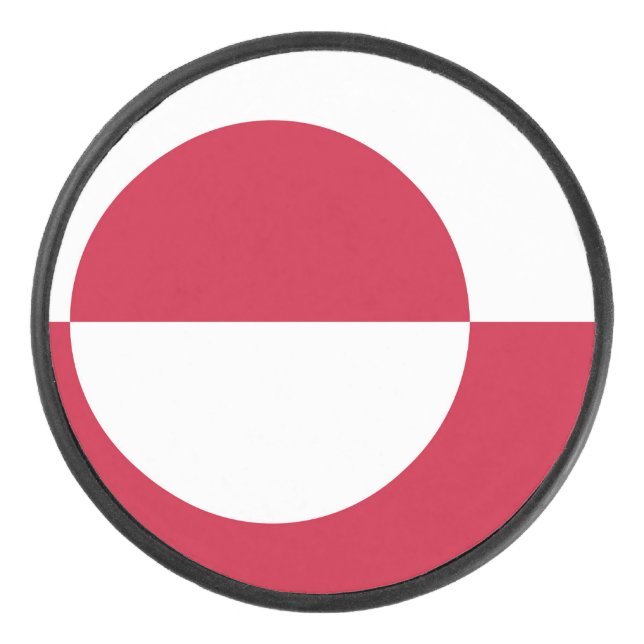 Patriotischer Hockeypuck mit Flagge Grönlands Eishockey Puck (Vorderseite)