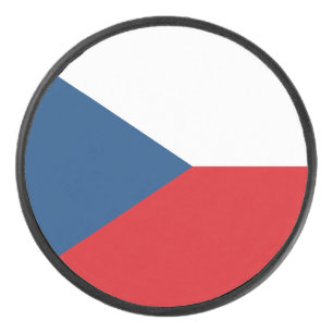 Patriotischer Hockeypuck mit tschechischer Flagge Eishockey Puck