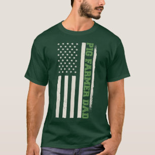 Patriotischer Hog Farm Landwirtschafts-Schweinefle T-Shirt