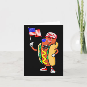 Patriotischer Hot Dog Amerikanische Flagge Usa Lus Karte