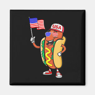 Patriotischer Hot Dog Amerikanische Flagge Usa Lus Magnet
