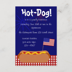 Patriotischer Hot Dog! Feier Einladung