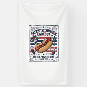 Patriotischer Hot Dog Vintage-Grillfest Banner