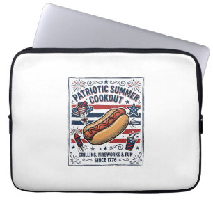 Patriotischer Hot Dog Vintage Grillfest Laptopschutzhülle