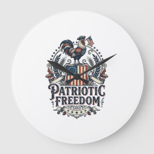 Patriotischer Hühnerhalter Vektorgrafik T-Shirt_1 Große Wanduhr