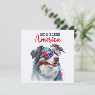 Patriotischer Hund-Australian Shepherd 4. Juli Kar Feiertagskarte