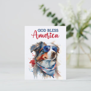 Patriotischer Hund-Australian Shepherd 4. Juli Kar Feiertagskarte
