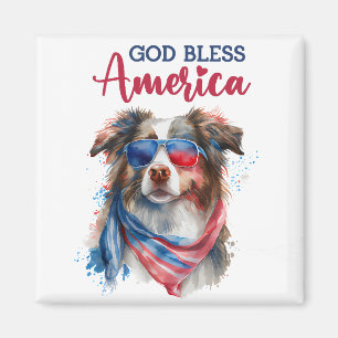 Patriotischer Hund-Australian Shepherd Magnet