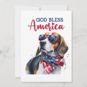 Patriotischer Hund - Beagle 4. Juli Karte