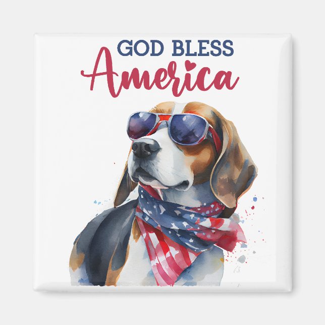 Patriotischer Hund-Beagle Magnet (Vorne)