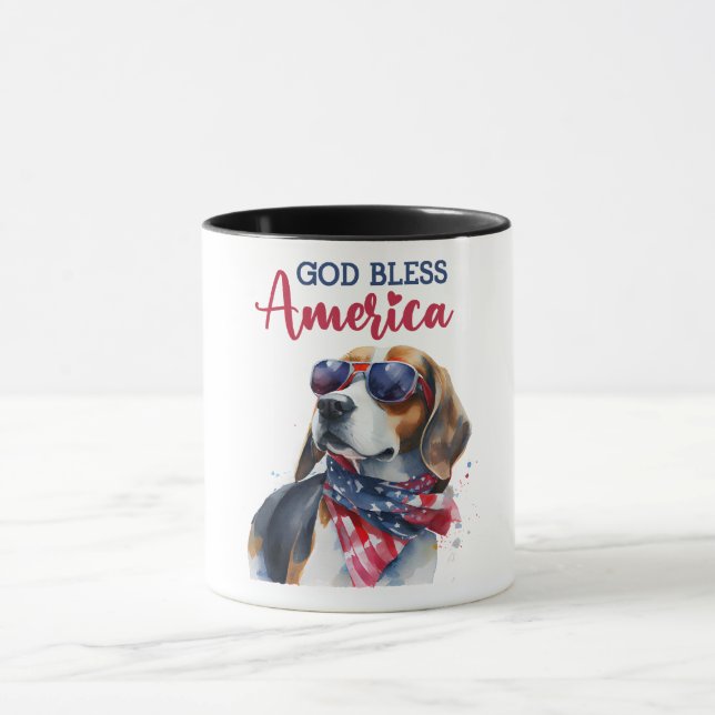 Patriotischer Hund-Beagle Tasse (Zentrum)